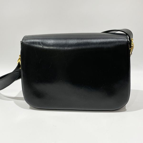 CELINE Vintage Carriage Metal Shoulder Bag Women's Shoulder Bag Black [Used B/Standard] 20431660