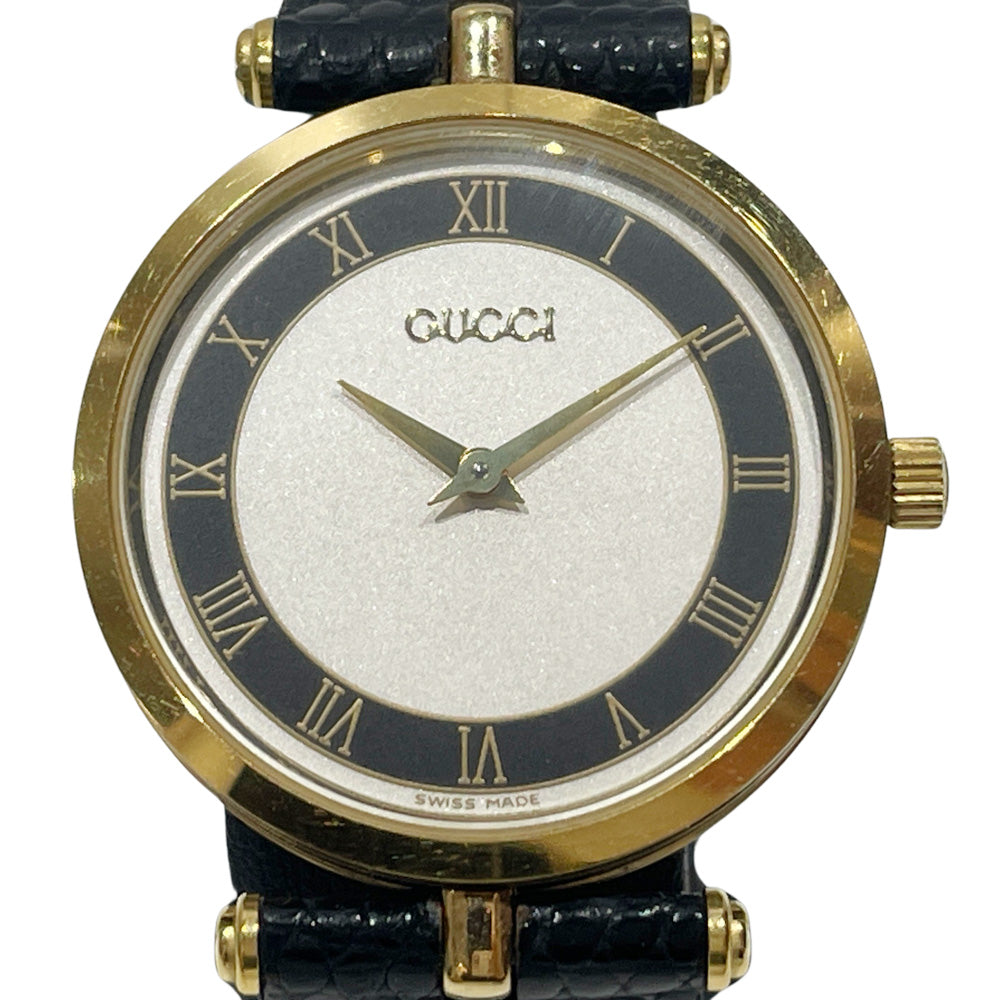 GUCCI(グッチ) シェリーライン ブラック 腕時計 GP/レザー レディース【中古】20241104