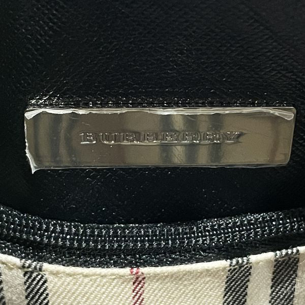 BURBERRY(バーバリー) ロゴ プレート 内部チェック ヴィンテージ ボストンバッグ レザー レディース【中古AB】20231018