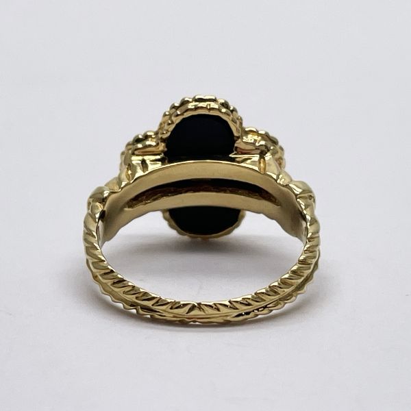 Van Cleef &amp; Arpels Vintage Alhambra 1PD Onyx No. 9 Ring K18 Yellow Gold/Diamond Women's [Used AB] 20231004