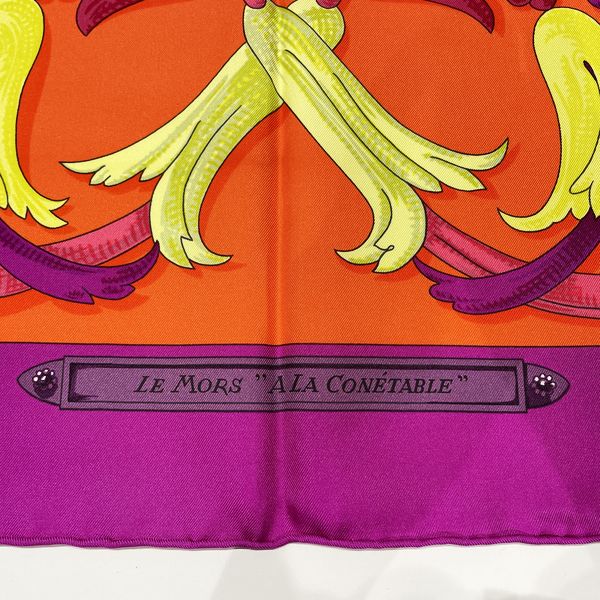 HERMES CARRE 90 LE MORS “A LA CONETABLE” Elegance of Shoes Horse Tack Scarf Silk Ladies [Used AB] 20231101