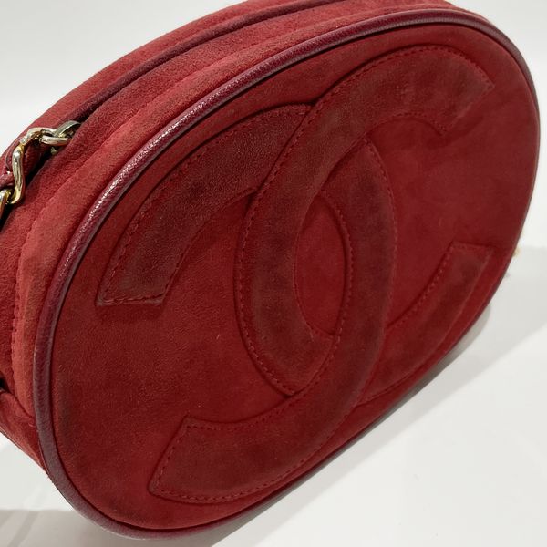 CHANEL(シャネル) レア 希少 デカ ココマーク 丸型 フリンジ タッセル チェーン ヴィンテージ ショルダーバッグ スウェード レディース【中古B】20231020