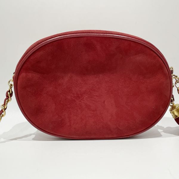 CHANEL Rare Big Here Mark Round Fringe Tassel Chain Vintage Shoulder Bag Suede Women's [Used B] 20231020