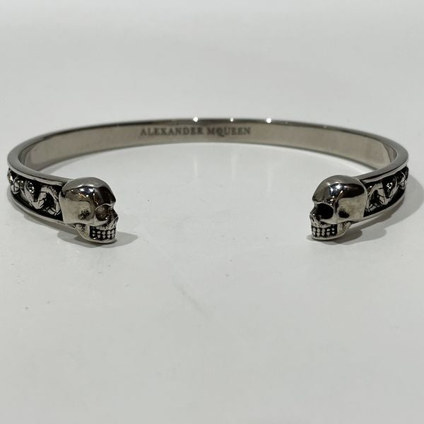 中古B/標準】Alexander McQueen アレキサンダーマックイーン ツイン スカル スネイク 真鍮 メンズ バングル シルバー20436856