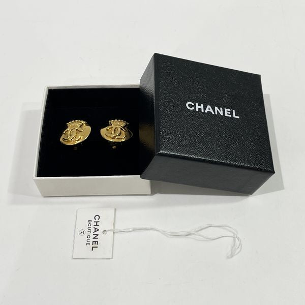 中古B/標準】CHANEL シャネル ヴィンテージ ココマーク 王冠 ラウンド 96A GP レディース イヤリング ゴールド20437097