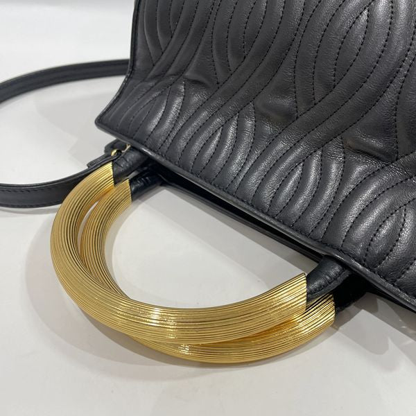 FENDI(フェンディ) プレート ハンドル 2WAY スクエア ヴィンテージ ハンドバッグ レザー レディース【中古AB】20231028