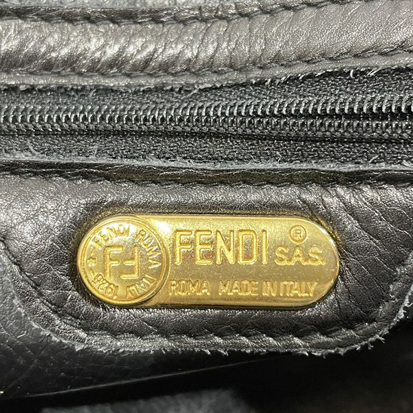 FENDI(フェンディ) プレート ハンドル 2WAY スクエア ヴィンテージ ハンドバッグ レザー レディース【中古AB】20231028