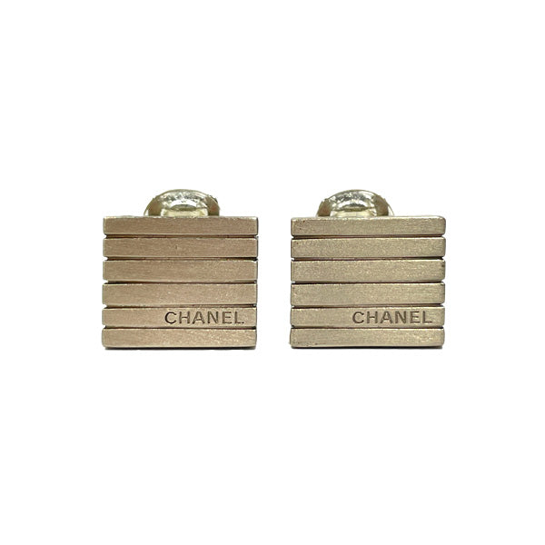 CHANEL(シャネル) ロゴ スクエア ストライプ 99A イヤリング メタル レディース【中古B】20231104