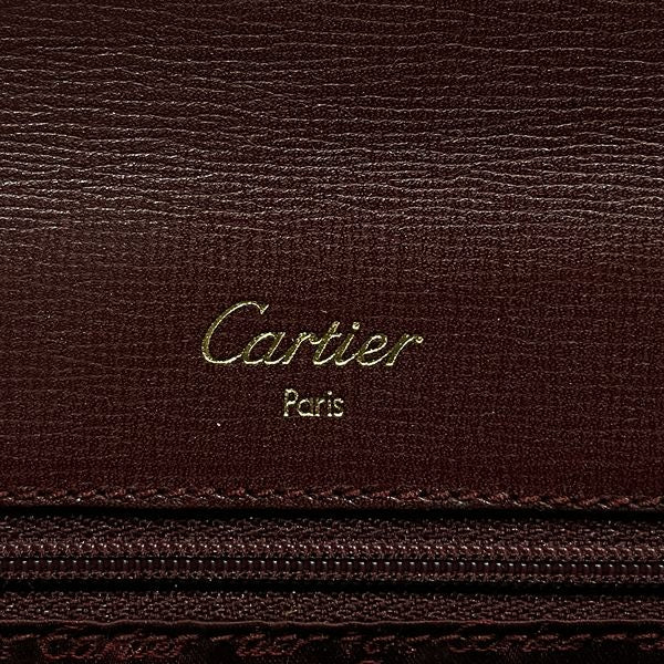 中古AB/使用感小】CARTIER カルティエ ヴィンテージ マストライン ターンロック トップハンドル レディース ハンドバッグ ボルドー 20438059