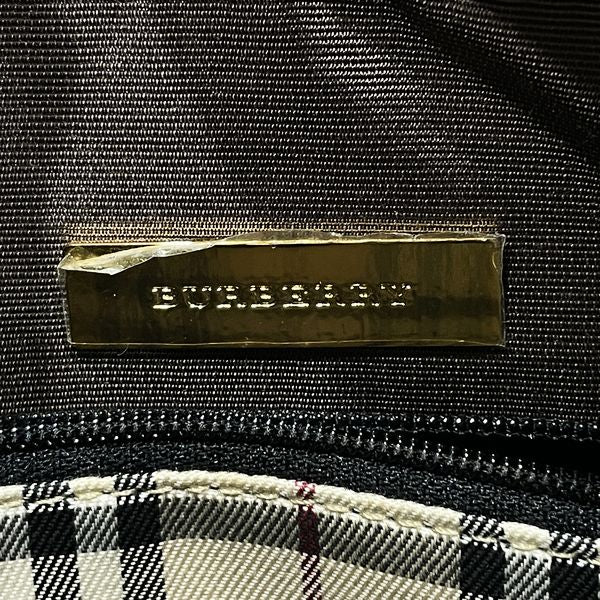 BURBERRY(バーバリー) ロゴ プレート 内部チェック ヴィンテージ ハンドバッグ レザー レディース【中古AB】20231028