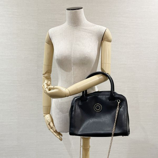 CELINE(セリーヌ) サークルロゴ 2WAY チェーン ヴィンテージ ハンドバッグ レザー レディース【中古B】20231120