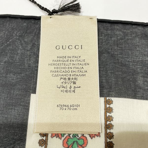 GUCCI Scarf 63×63 Sony Music Collaboration 100th Anniversary MUSIC IS MINE Cotton [New Used SA] 20231104