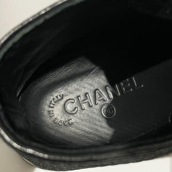 CHANEL(シャネル) スニーカー サイズ39 ココマーク ファブリック シルバー/ブラック G32222Y50611 ユニセックス【中古B】20231105