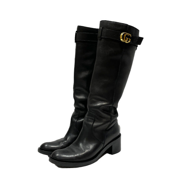 GUCCI GG Marmont 长靴 尺寸 36 靴子 皮革 女式 [二手 B] 20231104