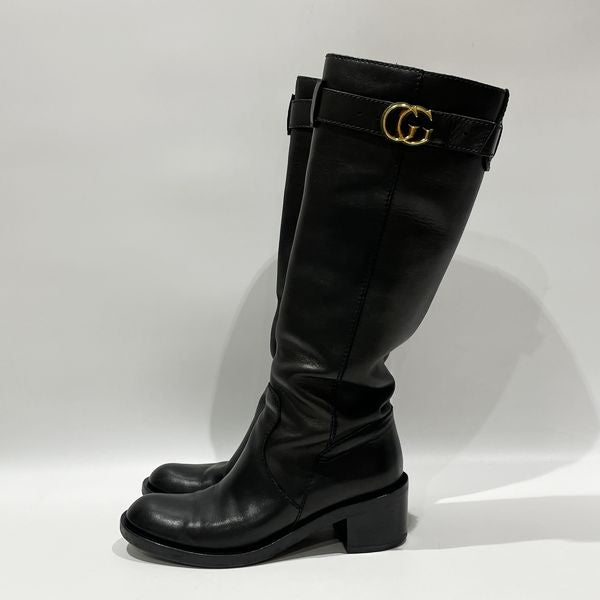 GUCCI GG Marmont 长靴 尺寸 36 靴子 皮革 女式 [二手 B] 20231104
