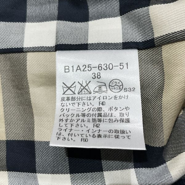 中古B/標準】BURBERRY バーバリー LONDON バーバリーロンドン サイズ38 ノバチェック 裏地取外し可能 レディース トレンチコート  ベージュ20439658