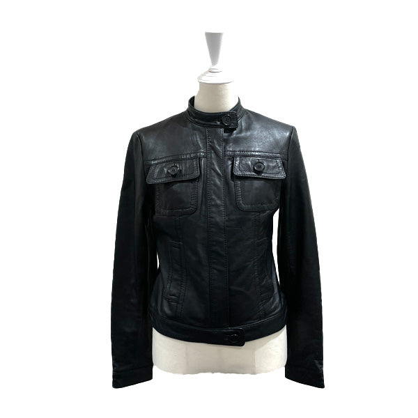 Michael Kors Sheep Leather Lamb Leather Jacket Size 4 Women's Black Rider's Jacket Women's