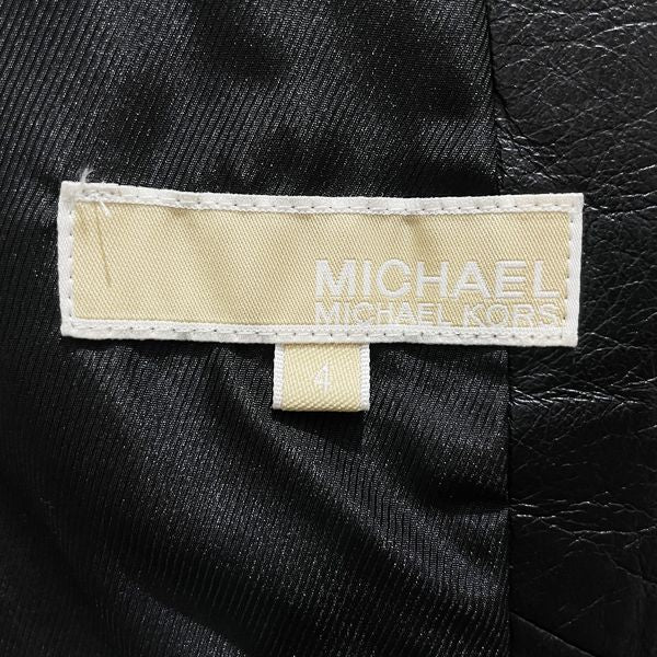 Michael Kors(マイケルコース) サイズ4 ブラック レザー シングル ライダースジャケット 羊革 レディース【中古A】20231114