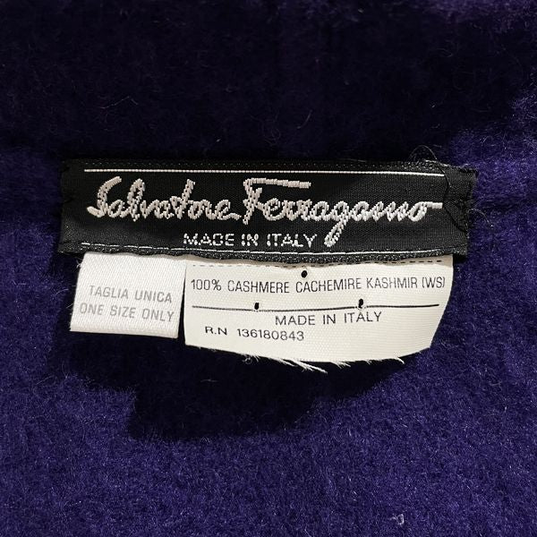 Salvatore Ferragamo(サルヴァトーレフェラガモ) ポンチョ カシミヤ100％ ストール一体型 ONESIZE 紫 カーディガン ユニセックス【中古C】20231104