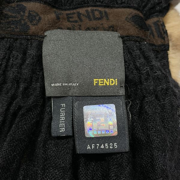 FENDI(フェンディ) マフラー フラワー ラビット リアルファー ショール ストール レディース【中古B】20231119