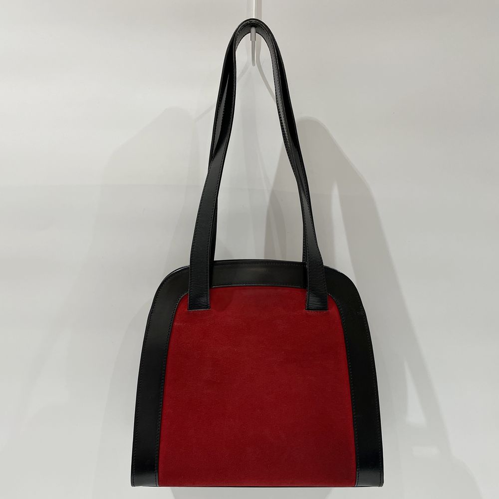 CELINE Circle Logo Charm Bicolor Shoulder Bag Suede/Leather Women's [Used B] 20231111