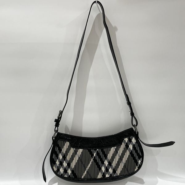 Burberry Prorsum(バーバリープローサム) チェック プリーツ ショルダーバッグ エナメル/キャンバス 【中古AB】20231111