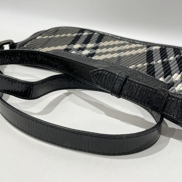 Burberry Prorsum(バーバリープローサム) チェック プリーツ ショルダーバッグ エナメル/キャンバス 【中古AB】20231111