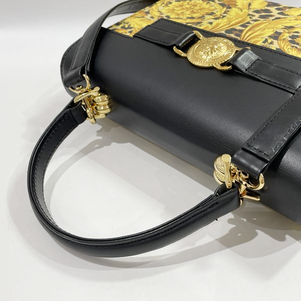 Gianni Versace(ジャンニ・ヴェルサーチ) サンバースト トップハンドル フラワープリント 2WAY ヴィンテージ ハンドバッグ PVC/レザー レディース【中古AB】20231119