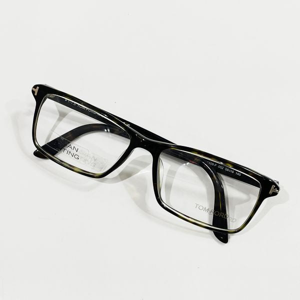 中古B/標準】TOM FORD トムフォード ハバナ スクエア T字 ブラウン アイウェア ユニセックス 眼鏡 TF5408-F 052  ブラウン20441422