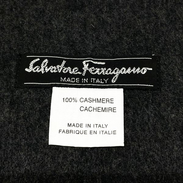 Salvatore Ferragamo(フェラガモ) 160cm×45cm ストール 大判 灰色 マフラー カシミヤ ユニセックス【中古AB】20231205