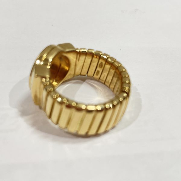 BVLGARI Bulgari Bvlgari Tubogas Onyx No. 12 Ring K18 Yellow Gold Women's [Used AB] 20231119