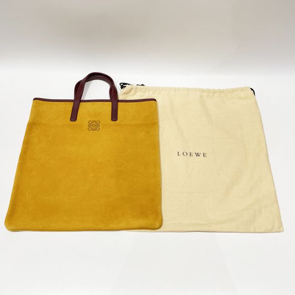 LOEWE(ロエベ) アナグラム スクエア ヴィンテージ トートバッグ スウェード/レザー レディース【中古B】20231126