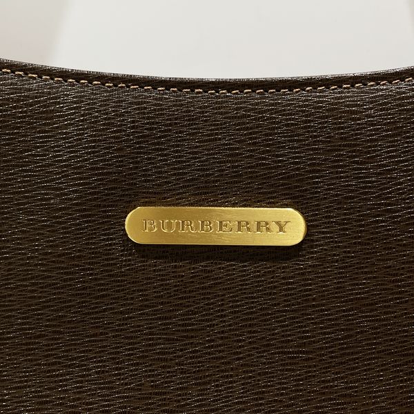 BURBERRY(バーバリー) ロゴ 内部チェック ワンショルダー 肩掛け ショルダーバッグ レザー レディース【中古B】20231126