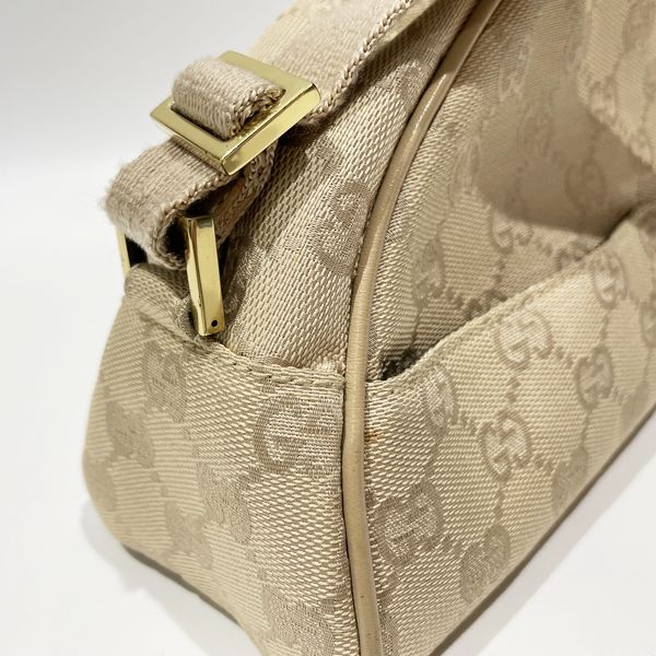 中古B/標準】GUCCI グッチ ハーフムーン ポーチ 肩掛け ワンショルダー レディース ショルダーバッグ 90781 ベージュ20442093