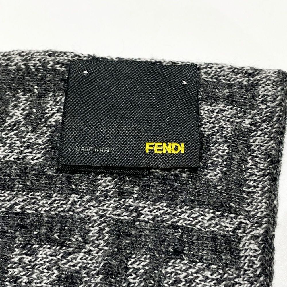 FENDI Zucca FF pattern logo stole scarf 182cm x 29cm wool unisex [Used AB]