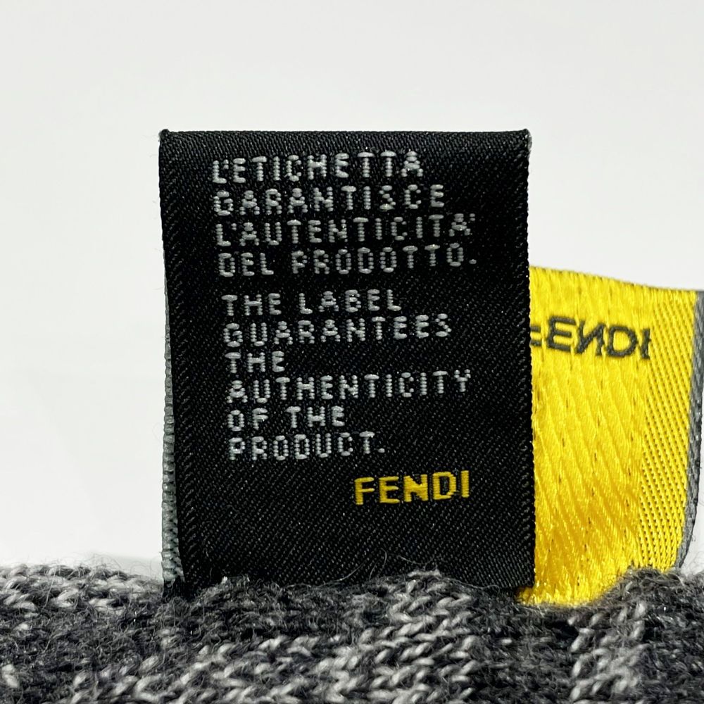 FENDI Zucca FF pattern logo stole scarf 182cm x 29cm wool unisex [Used AB]