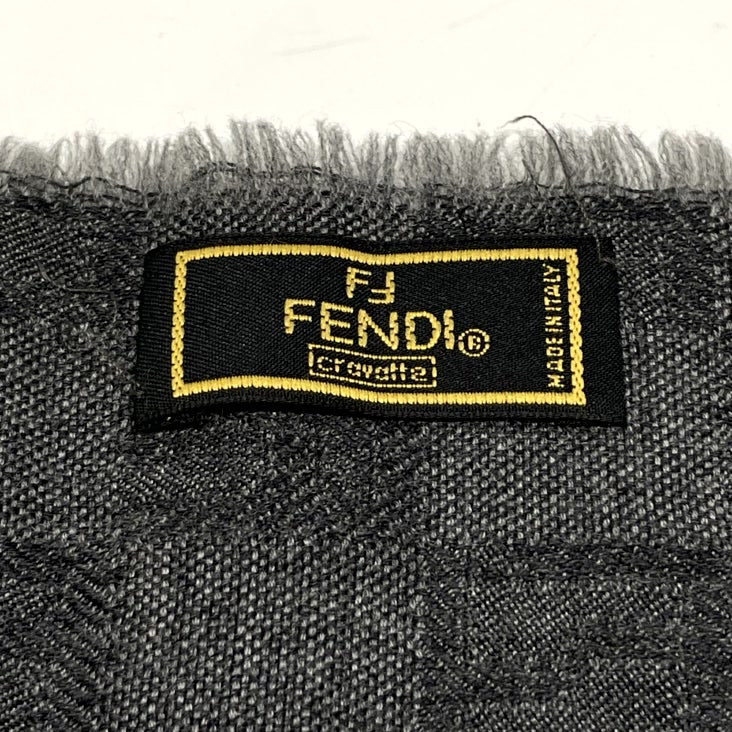 FENDI(フェンディ) ズッカ FF柄 ブロックチェック ロゴ 166cm×38cm ジャガード マフラー / ユニセックス【中古AB】20240112