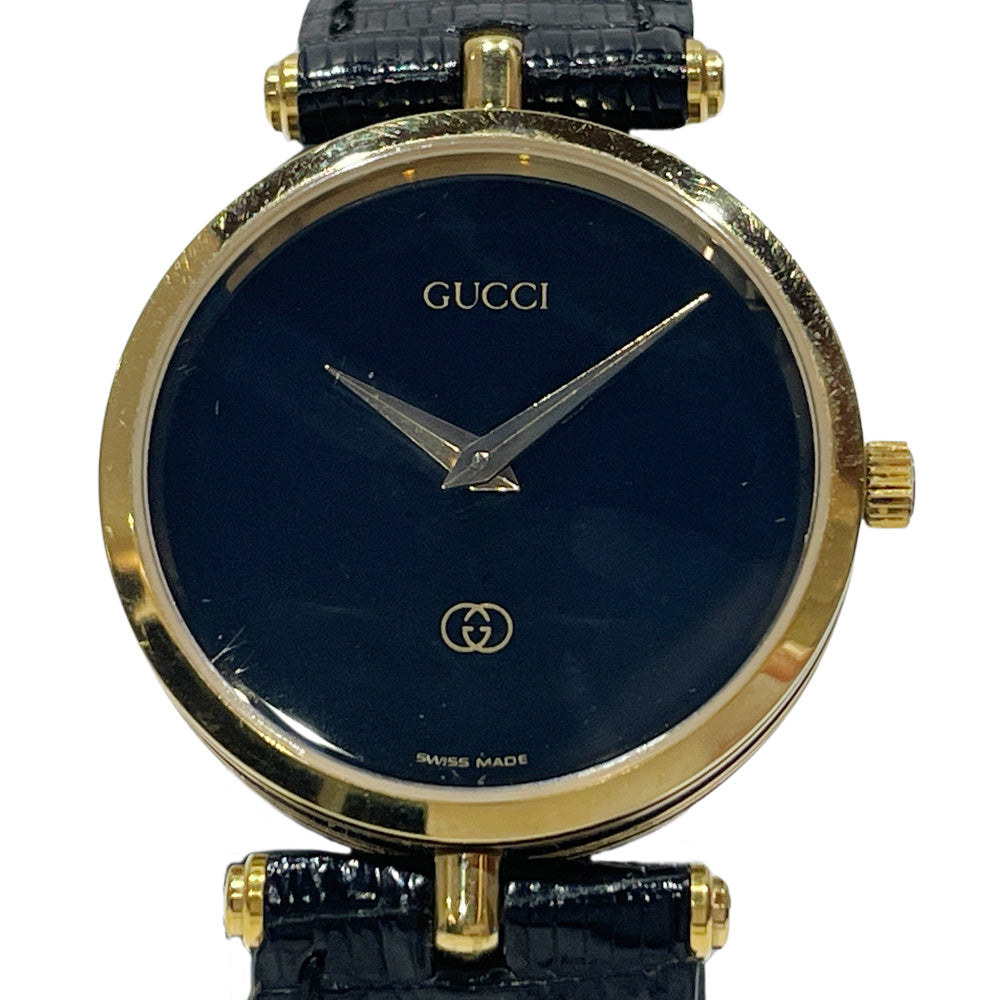 GUCCI(グッチ) シェリーライン ブラック 腕時計 GP/レザー レディース【中古】20241104