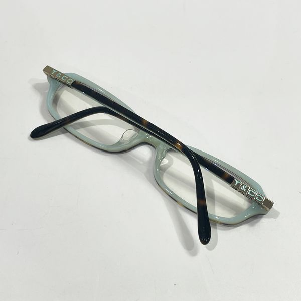 TIFFANY&amp;Co. Glasses Brown/Blue Logo Cube TF2089 54□16 140 T&amp;Co. LOVE Slim Glasses Unisex [Used AB]