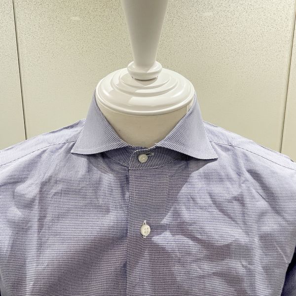 THOMAS MASON (Thomas Mason) Shirt FOR FAIRFAX Fairfax Size 15/38 Long Sleeve Wide Collar Allover Pattern Men's [Used AB] 20240118