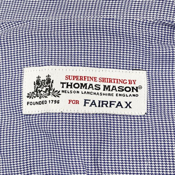 THOMAS MASON (Thomas Mason) Shirt FOR FAIRFAX Fairfax Size 15/38 Long Sleeve Wide Collar Allover Pattern Men's [Used AB] 20240118