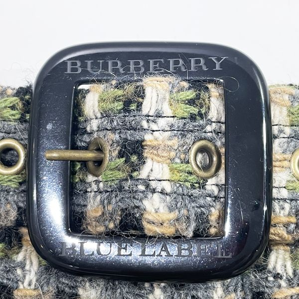 中古AB/使用感小】BURBERRY BLUE LABEL バーバリーブルーレーベル サイズ38 ケープ ショートパンツ 上下 ツイード  ファー取り外し可能 レディース セットアップ マルチカラー20446534