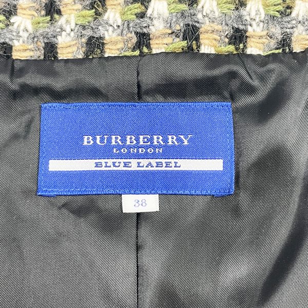 中古AB/使用感小】BURBERRY BLUE LABEL バーバリーブルーレーベル サイズ38 ケープ ショートパンツ 上下 ツイード  ファー取り外し可能 レディース セットアップ マルチカラー20446534