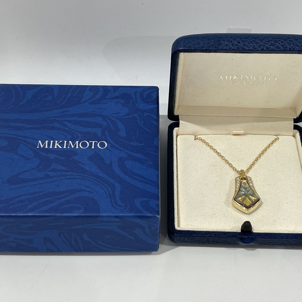 中古AB/使用感小】MIKIMOTO ミキモト ピクウェ 0.15ct シェル リバーシブル K18YG レディース ネックレス  ゴールド20447584