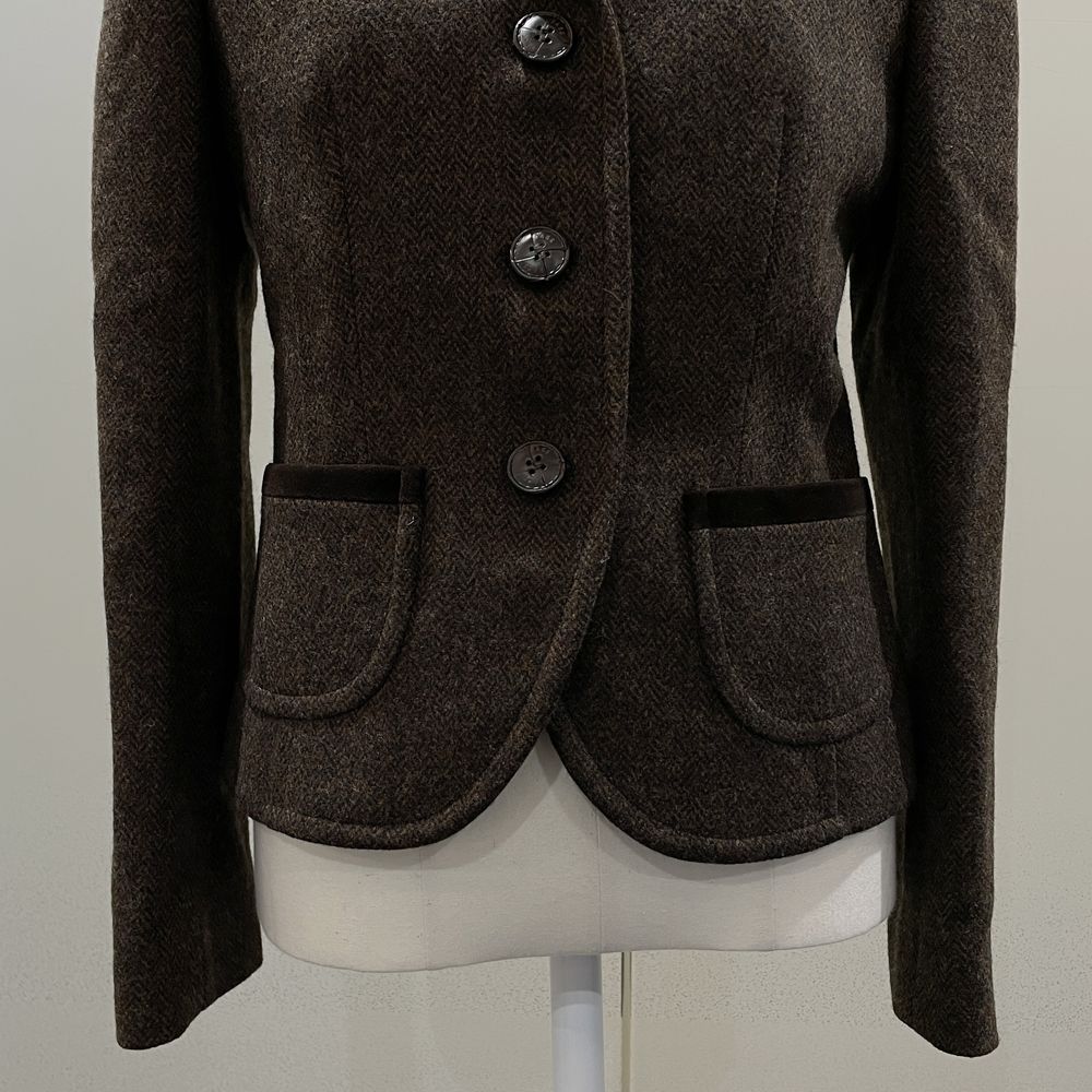 DAKS Size 38 Alexanders Herringbone Lambswool Tweed Tailored Jacket Wool/Rayon/Cotton Others Women's [Used AB] 20240301
