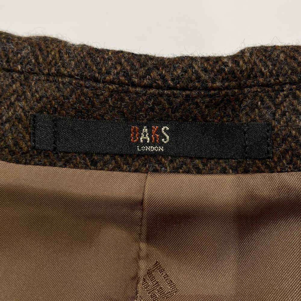 DAKS Size 38 Alexanders Herringbone Lambswool Tweed Tailored Jacket Wool/Rayon/Cotton Others Women's [Used AB] 20240301