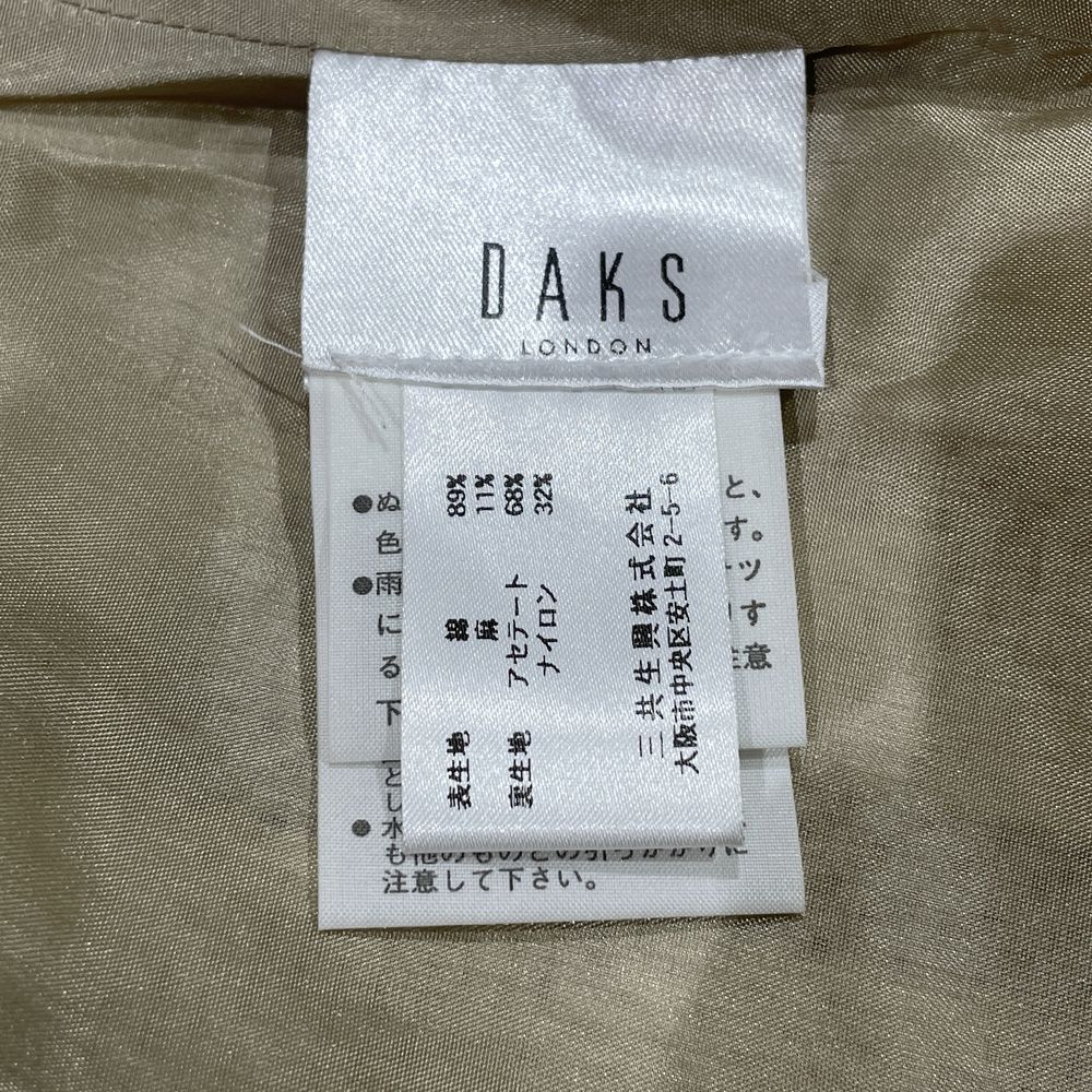 DAKS Size 38 House Check Tweed Medium Length Trench Coat Cotton/Linen/Acetate Others Women's [Used AB] 20240301