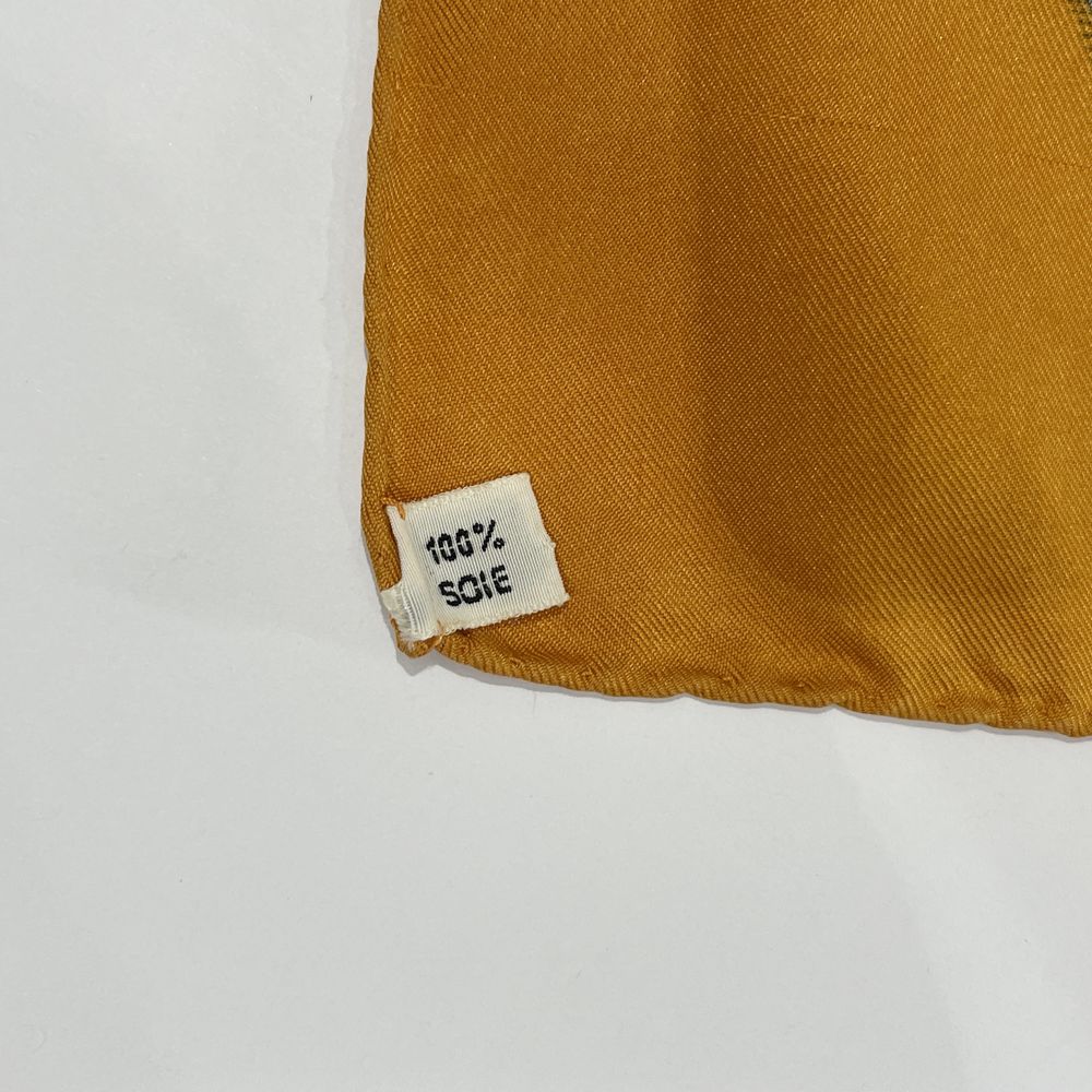 HERMES Carre 90 Large Nefs d'Or Golden Sailing Lily Crest Orange Vintage Scarf Silk Unisex [Used B] 20240204