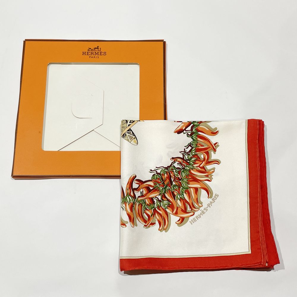 中古A/美品】HERMES エルメス カレ90 シルク 大判 AUX PAYS DES EPICES ...