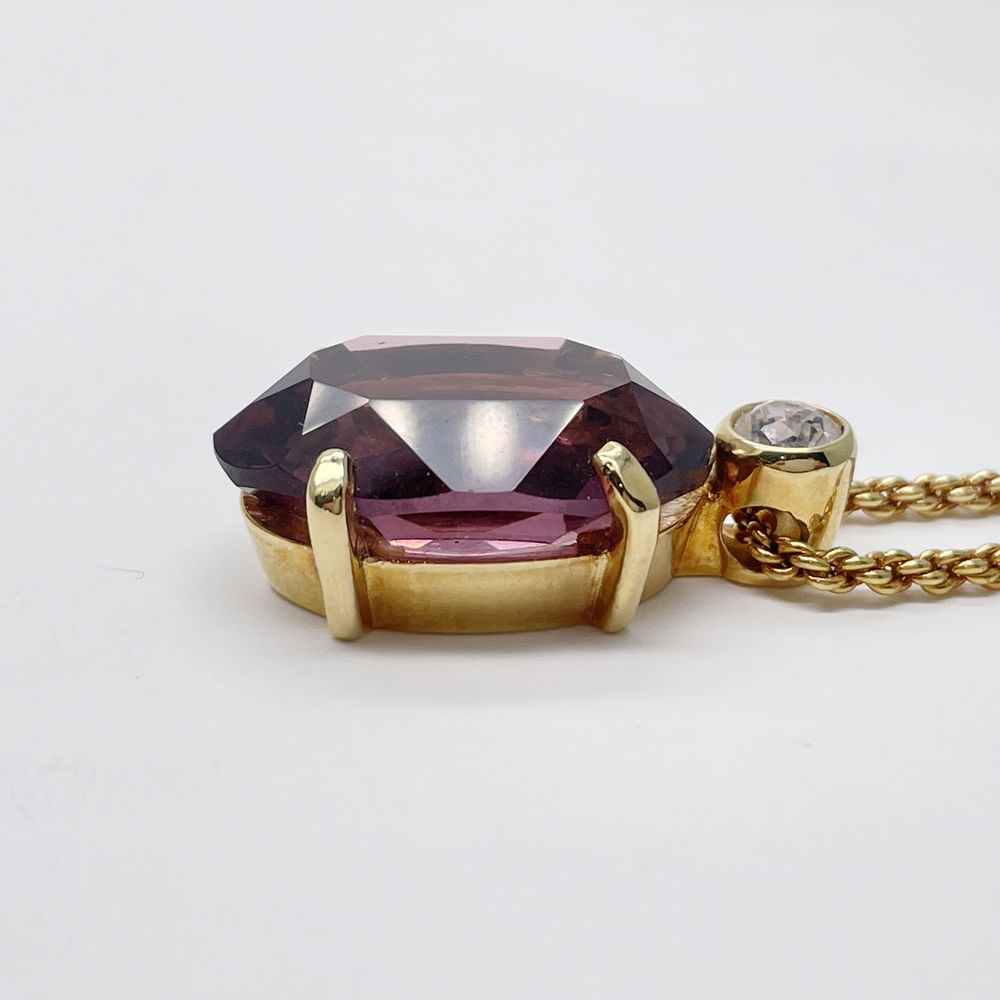 Christian Dior Colored Stone Bijou Twist Chain Vintage Necklace GP Women's [Used B] 20240223